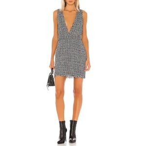 MINKPINK What A Woman Tweed Mini Dress Black White Size Small NWT